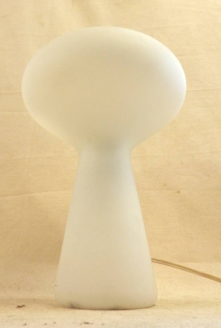 Vintage table lamp made of frosted white glass. Has an on/off switch on the chord.

(Please confirm item location - NY or NJ - with dealer)