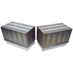 Paul Evans Style Chrome Plated Cabinets 1