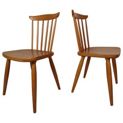 Mid Century Pair of Paul McCobb Style Maple Dining Chairs