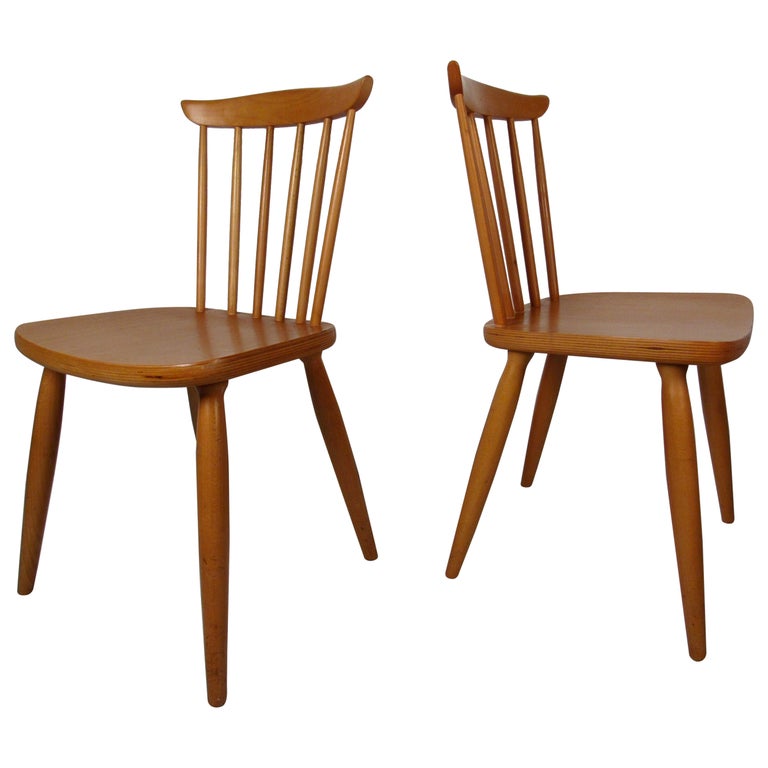 Mid Century Pair Of Paul Mccobb Style Maple Dining Chairs For Sale At 1stdibs