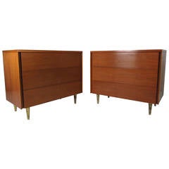 Pair of John Stuart Three Drawer Dressers