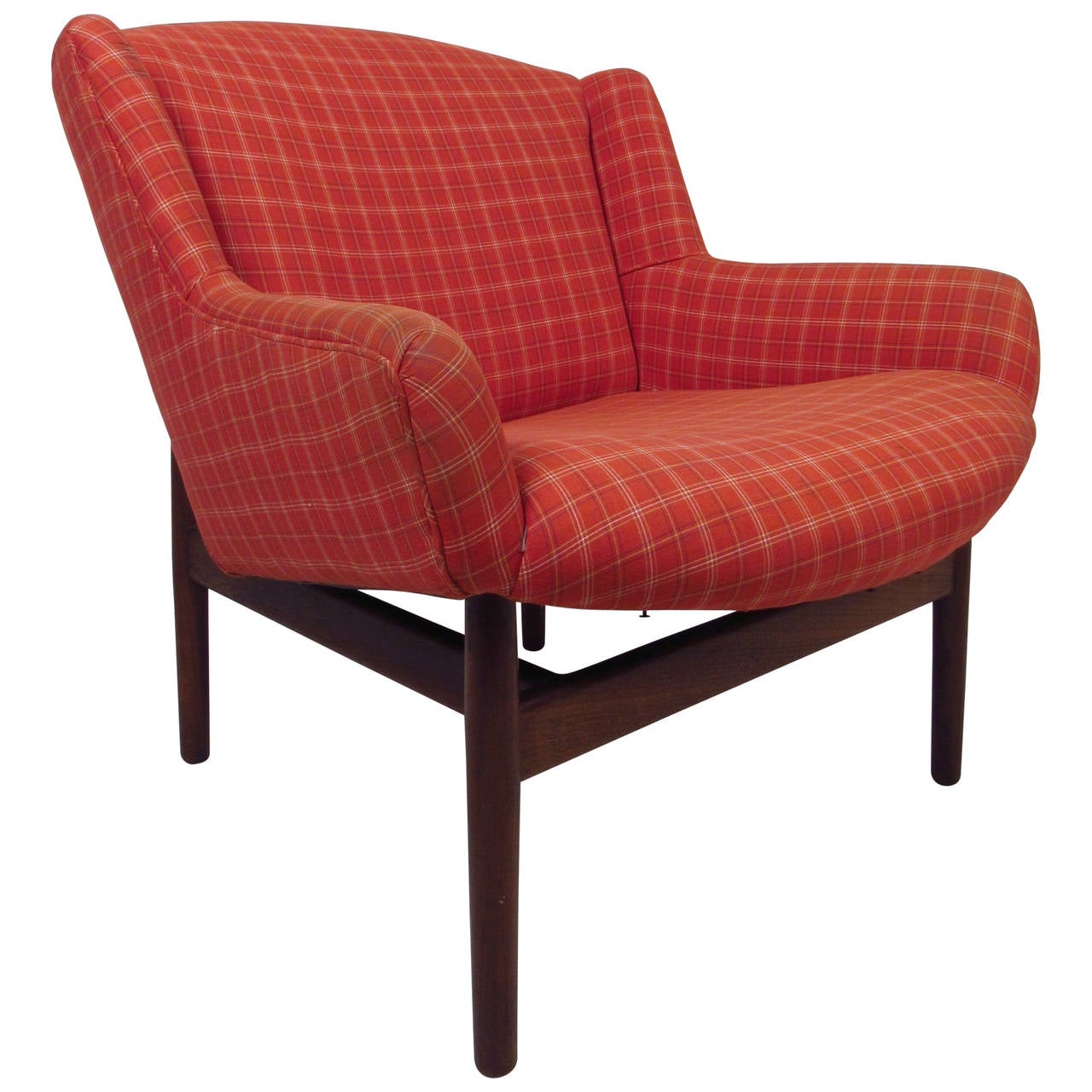 Midcentury Upholstered Lounge Chair For Sale at 1stdibs