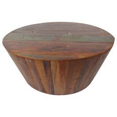 Vintage Distressed Drum Coffee Table