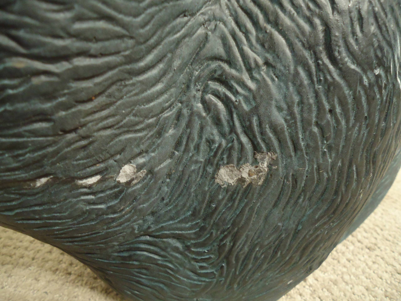 MidCentury Sculptural Bear Table With Glass Top For Sale at 1stDibs