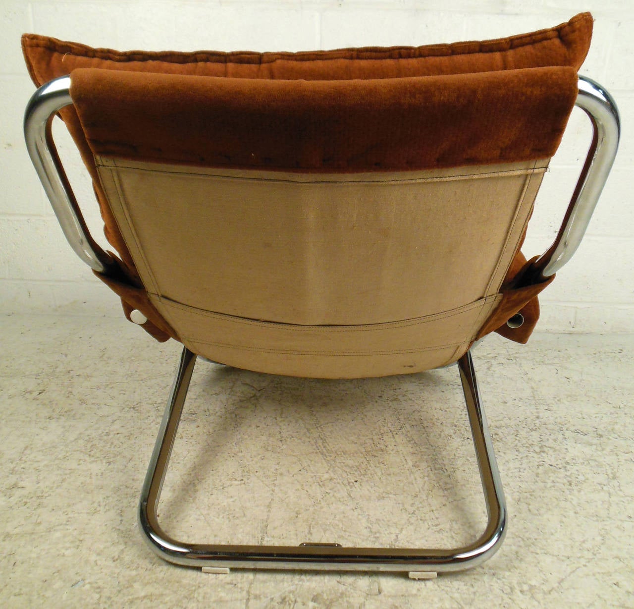 vintage leather sling chair