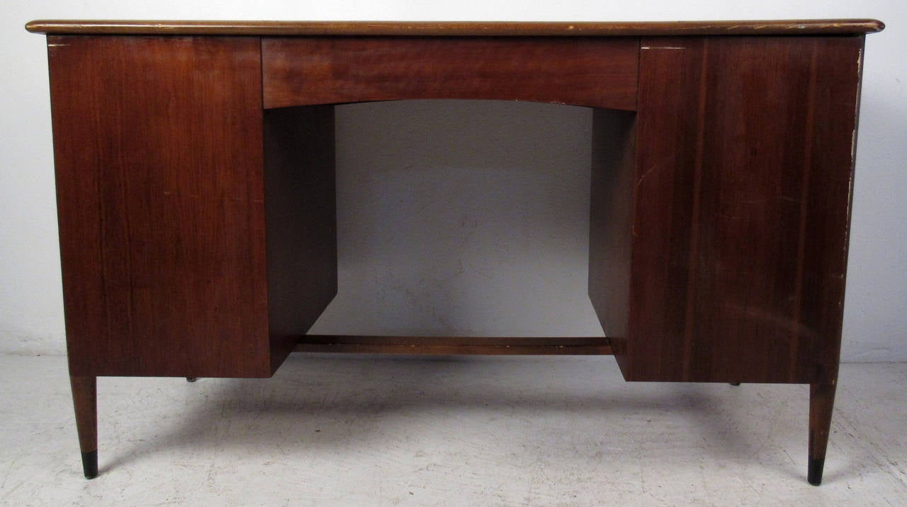 Mid-Century Modern Mid Century Walnut & Oak Desk by Lane For Sale