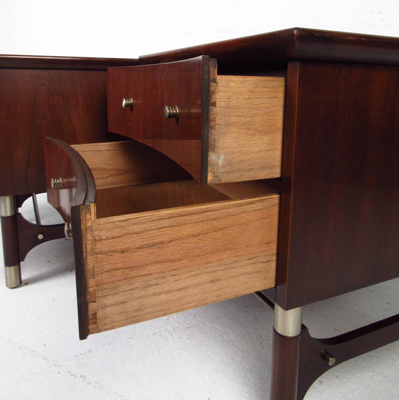 Pair of Mid Century Two-Drawer End Tables by Weiman Furniture 2