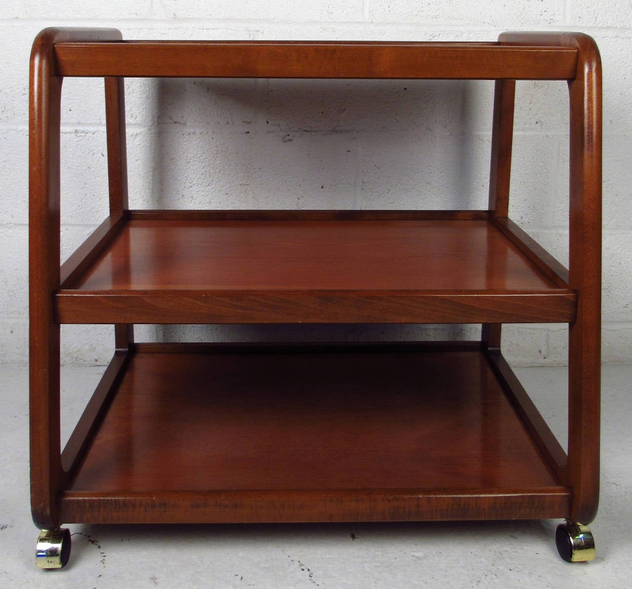 Mid-Century Modern Mid-Century Style Three-Tier Rolling Cart