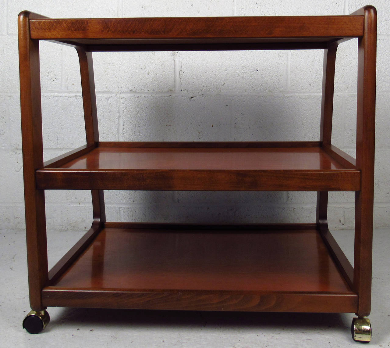 Central American Mid-Century Style Three-Tier Rolling Cart