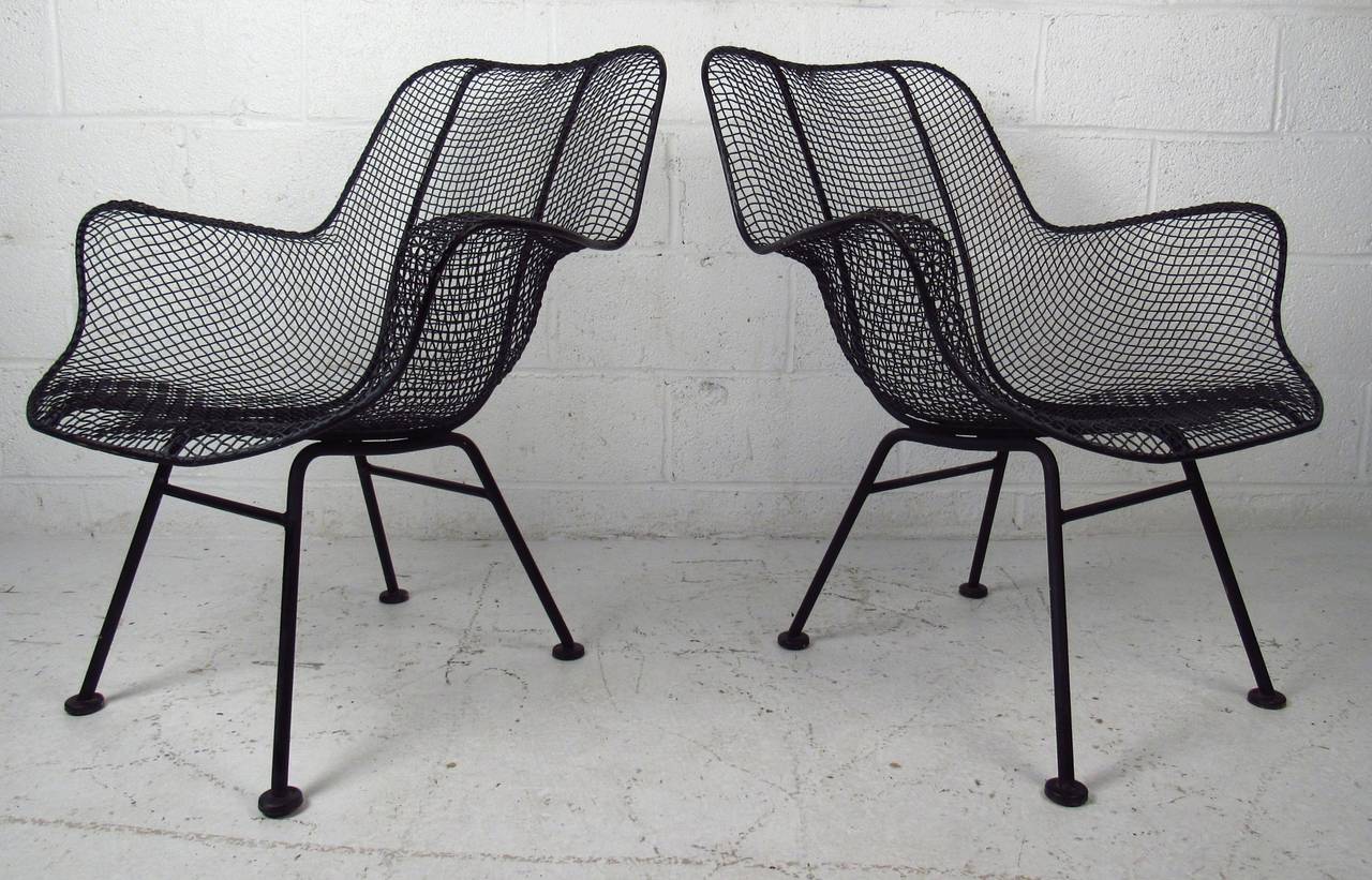 Pair of High Back Russell Woodard "Sculptura" Chairs at 1stDibs