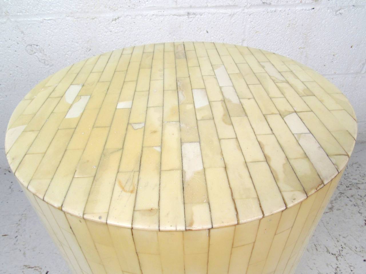 Mid-20th Century Vintage Tessellated Bone Pedestal in the Style of Enrique Garcel