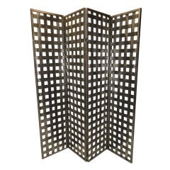 Industrial Style Metal Four Panel Room Divider