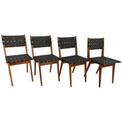 Set of Risom Knoll Style Side Chairs in Teak