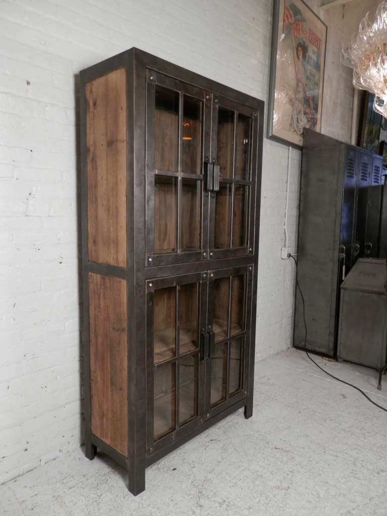 iron glass cabinet