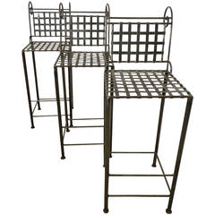 Sculpted Set Of Iron Stools
