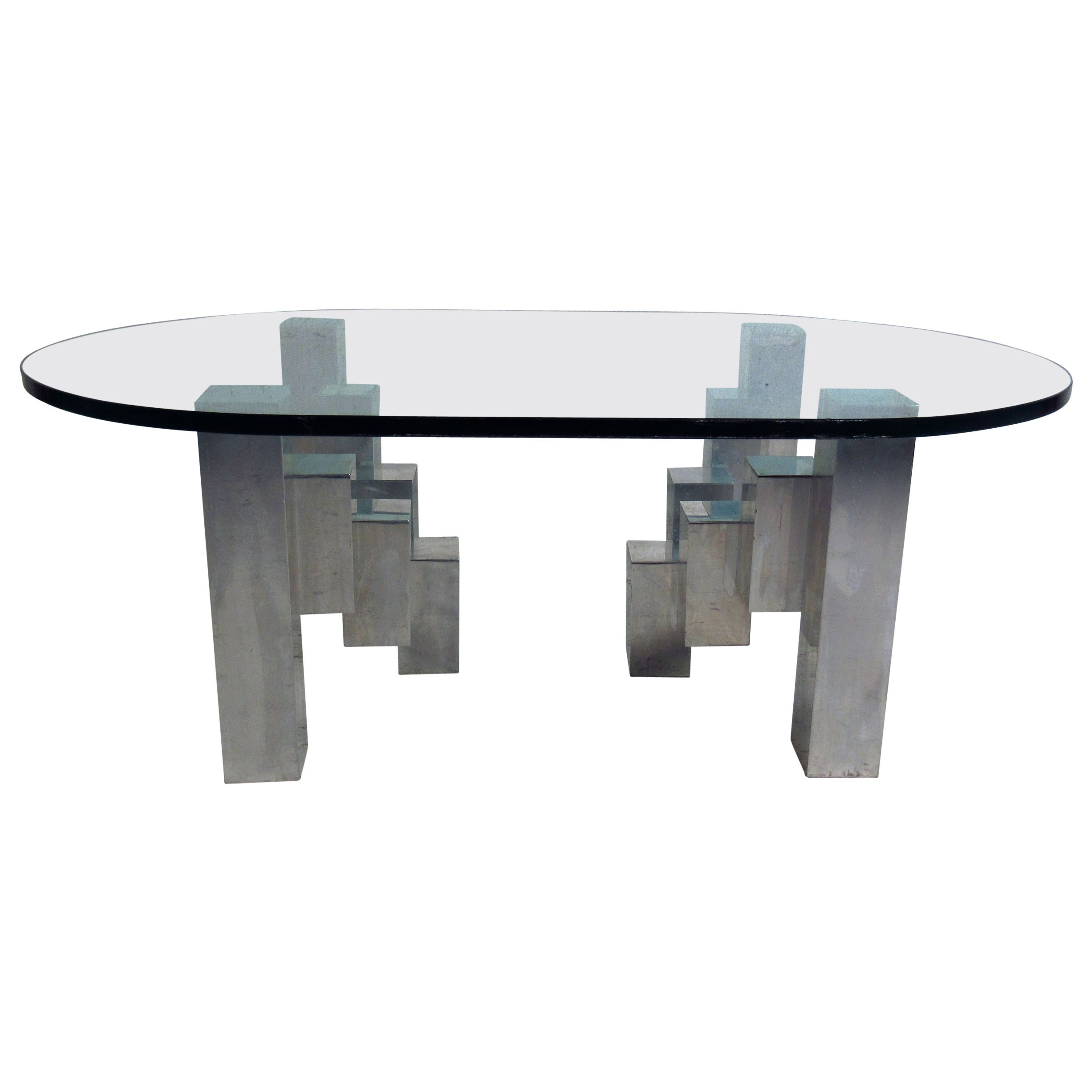 Mid-Century Modern Cubist Coffee Table after Paul Evans