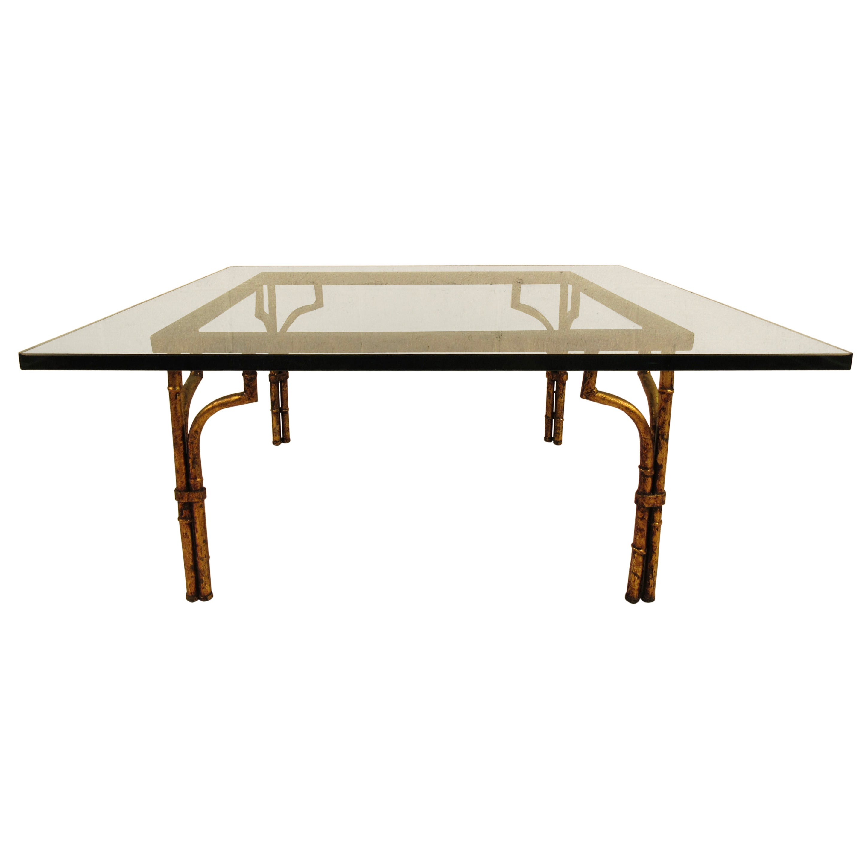 Hollywood Regency Coffee Table in Gilt Finish For Sale