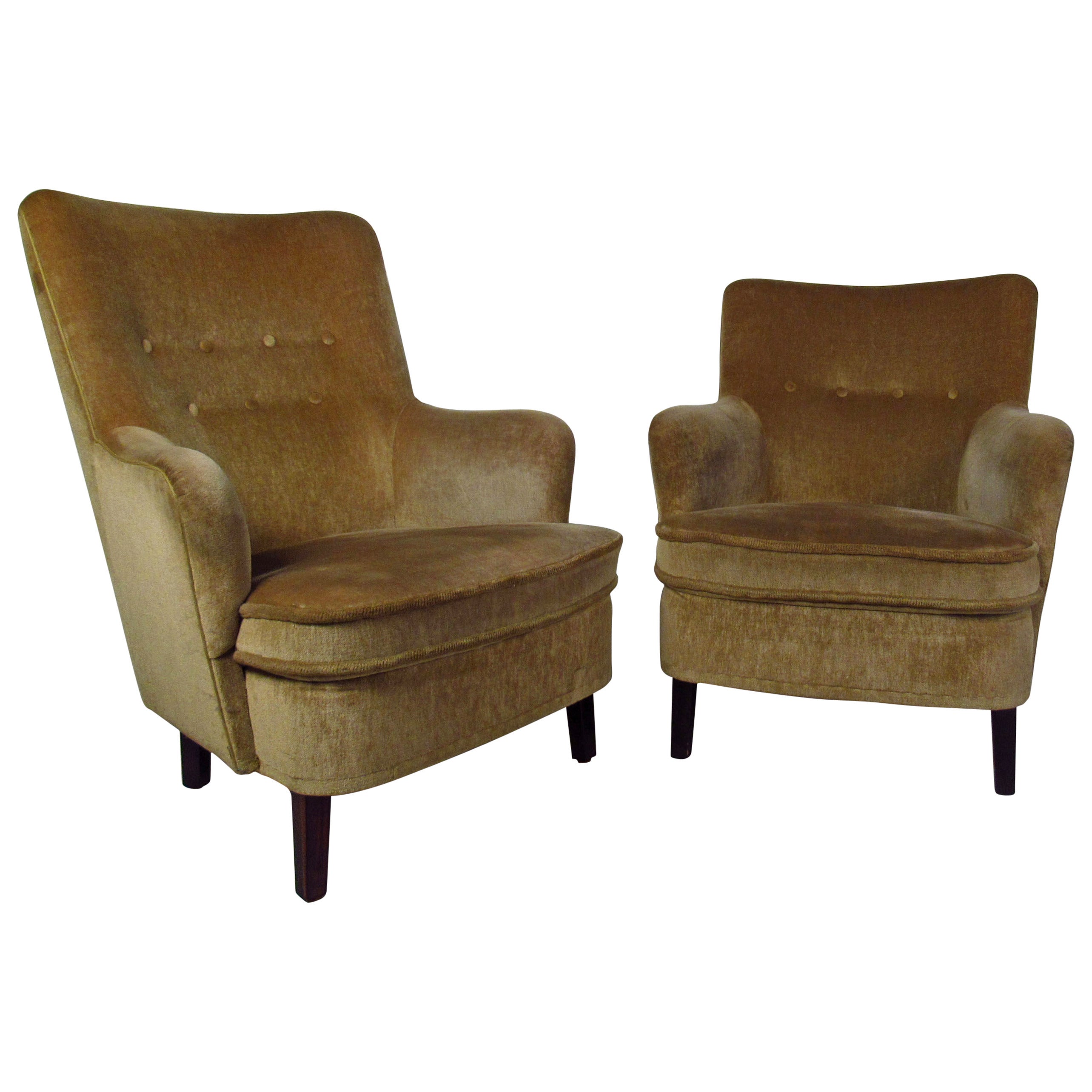 "His and Her" Danish Modern Lounge Chairs