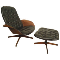 Vintage Bentwood Chair and Ottoman by George Mulhauser