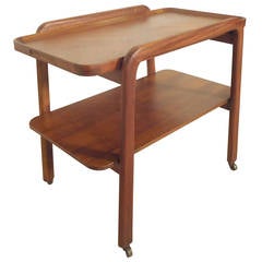 Midcentury Walnut Two-Tier Serving Cart 3
