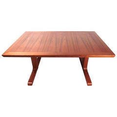 Mid-Century Modern Danish Teak Dining Table with Leaves 1