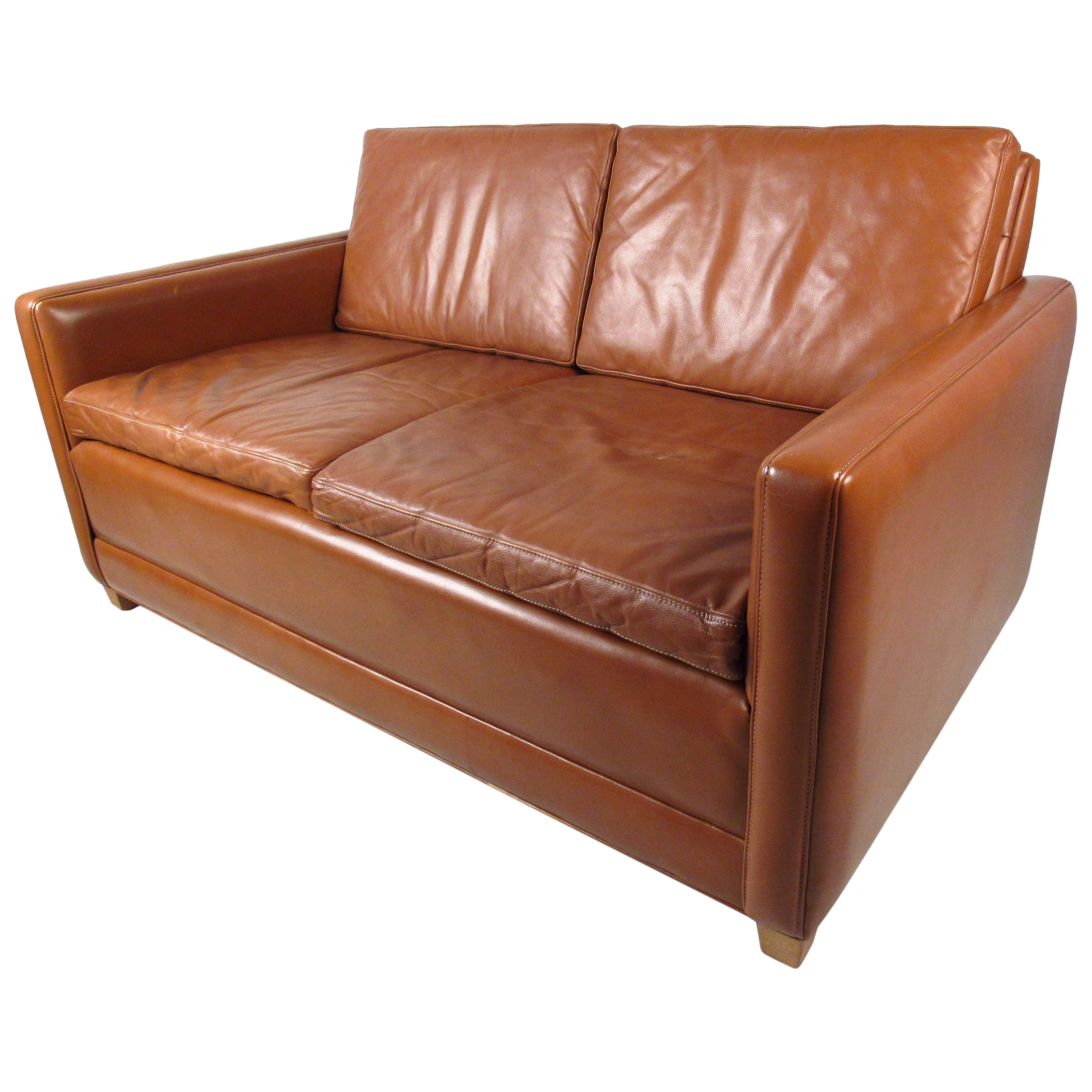 Mid-Century Børge Mogensen Leather Two-Seat Sofa