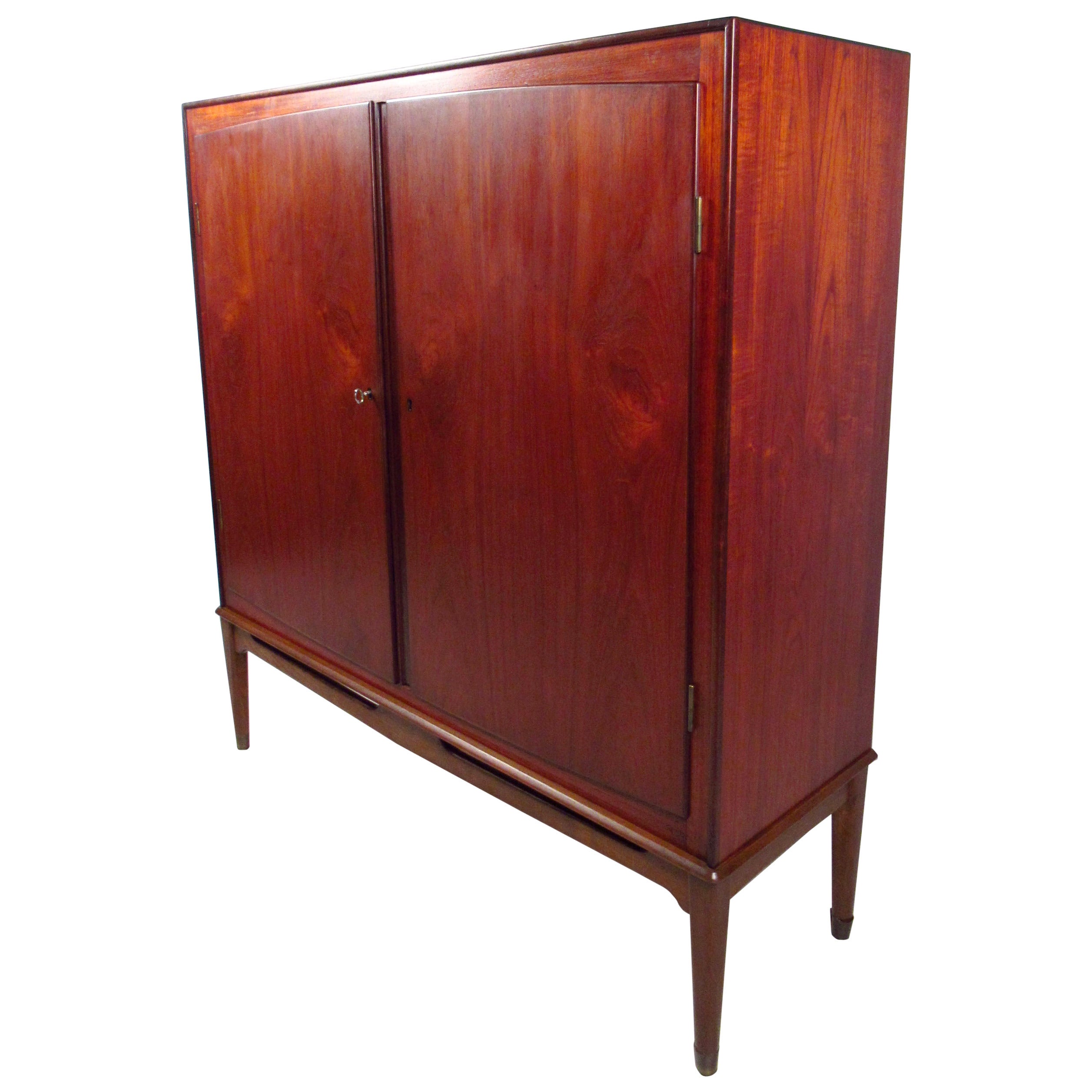 Scandinavian Modern Teak Armoire For Sale at 1stDibs