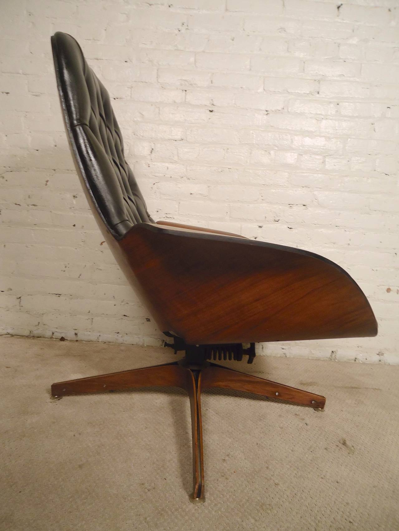 Mid-20th Century Vintage Bentwood Chair and Ottoman by George Mulhauser