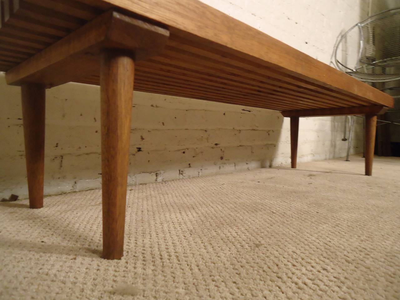 Mid-Century Modern Slat Bench In Good Condition In Brooklyn, NY