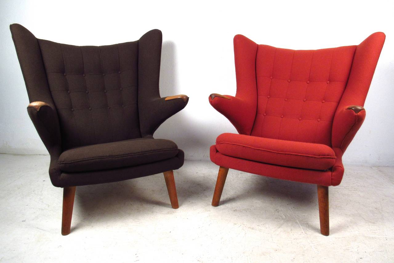 Danish Pair of Mid-Century Modern Papa Bear Chairs by Hans J. Wegner