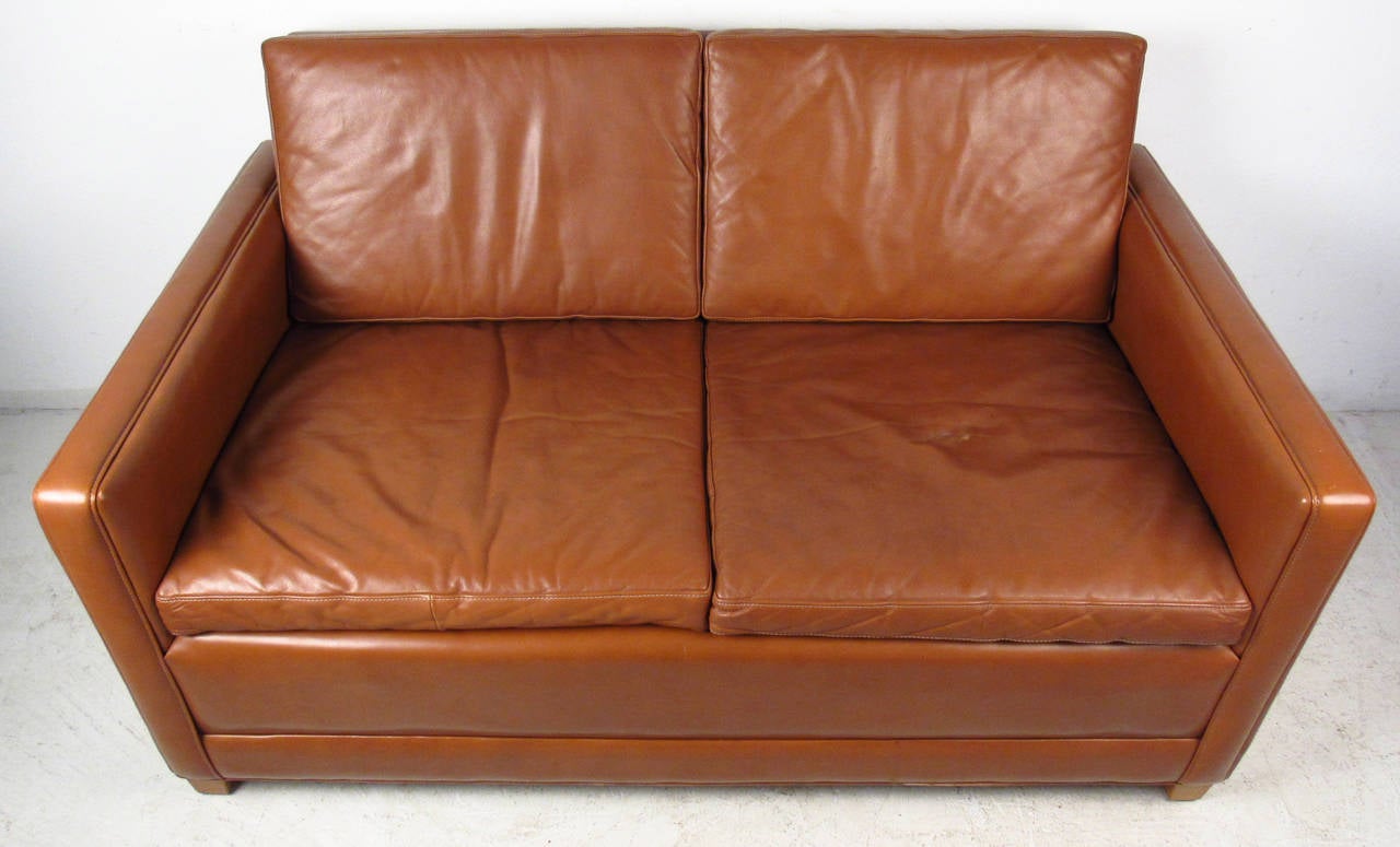 Mid-20th Century Mid-Century Børge Mogensen Leather Two-Seat Sofa