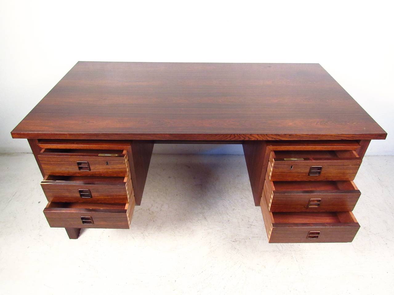 Danish Exquisite Mid-Century Modern Rosewood Executive Desk