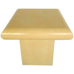 Retro Karl Springer Style End Table in Faux Skin Finish