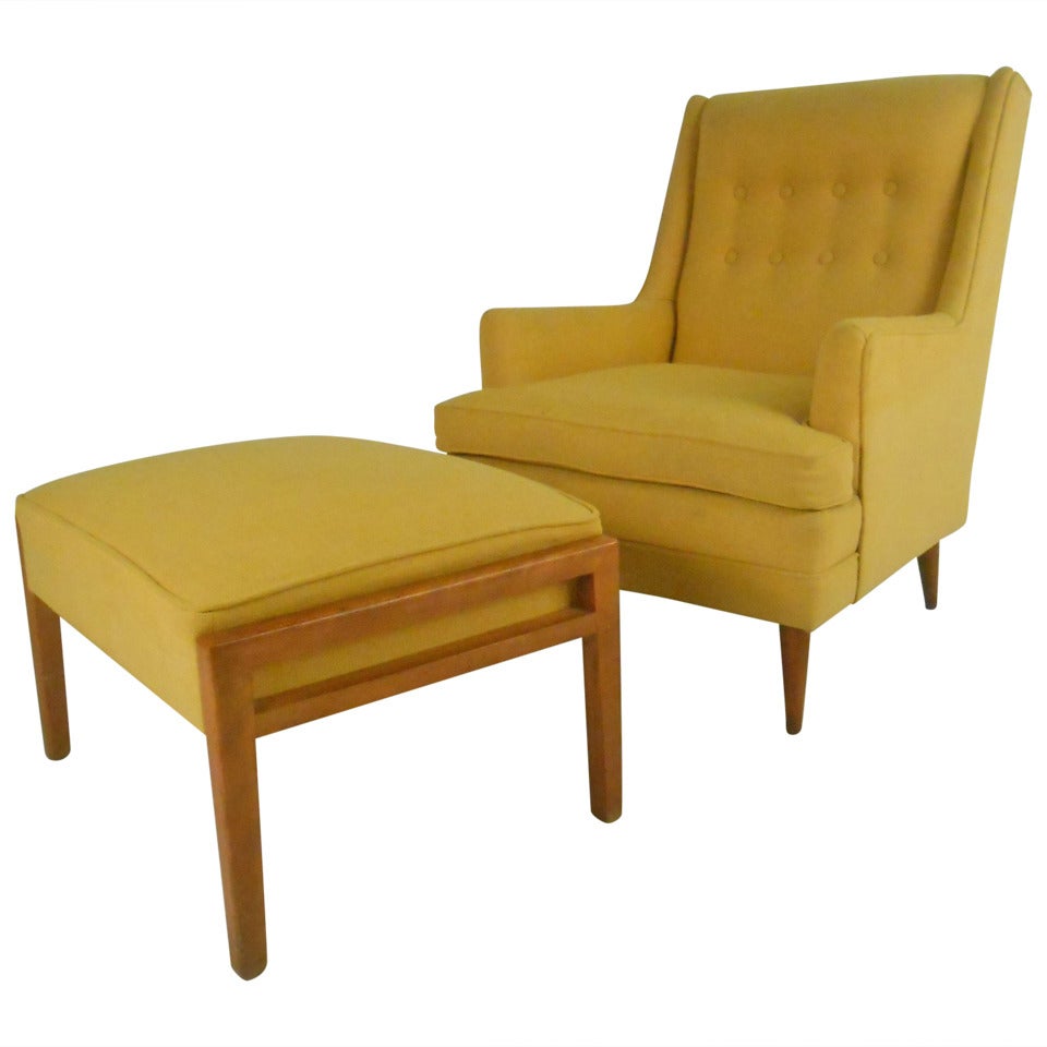 Mid-Century Lounge Chair and Ottoman