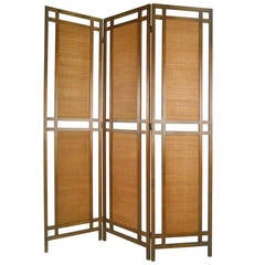 Vintage Mid-Century Modern Double Hinged Screen