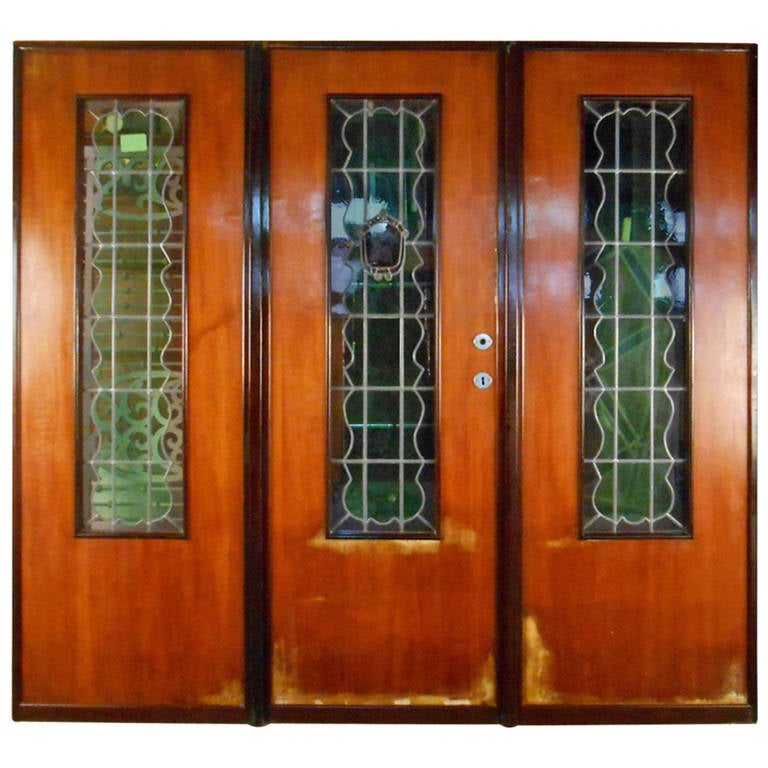 Set Of Unique Vintage Stained Glass Doors At 1stdibs