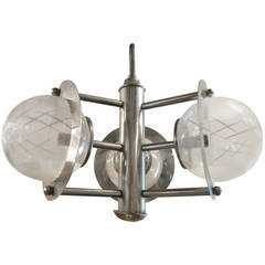 Mid-Century Italian Hanging Lamp w/ Glass Globes 11
