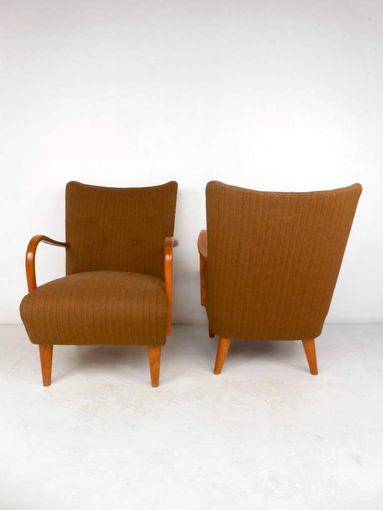 Mid-20th Century Pair of Vintage Italian Armchairs For Sale