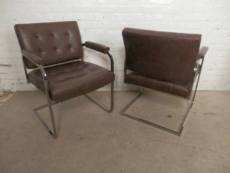 Mid-Century Modern Tufted Mid-Century Chairs by Patrician For Sale