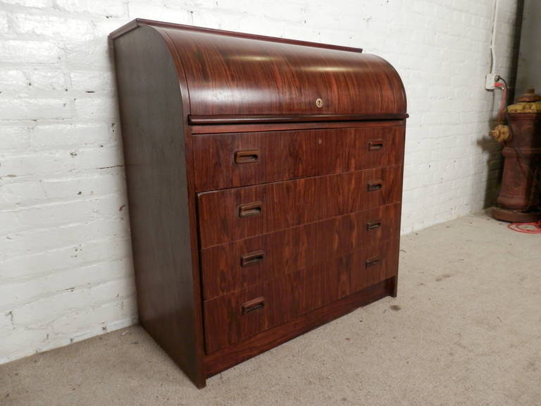 Mid-20th Century Danish Mid-Century Rosewood Roll Top Dresser