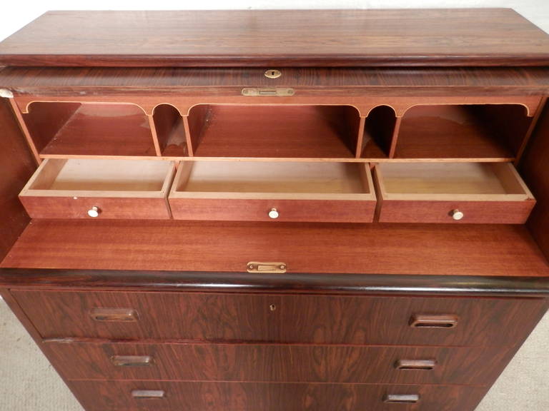Danish Mid-Century Rosewood Roll Top Dresser 3