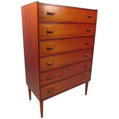 Midcentury Teak Highboy Dresser by Poul Volther 11