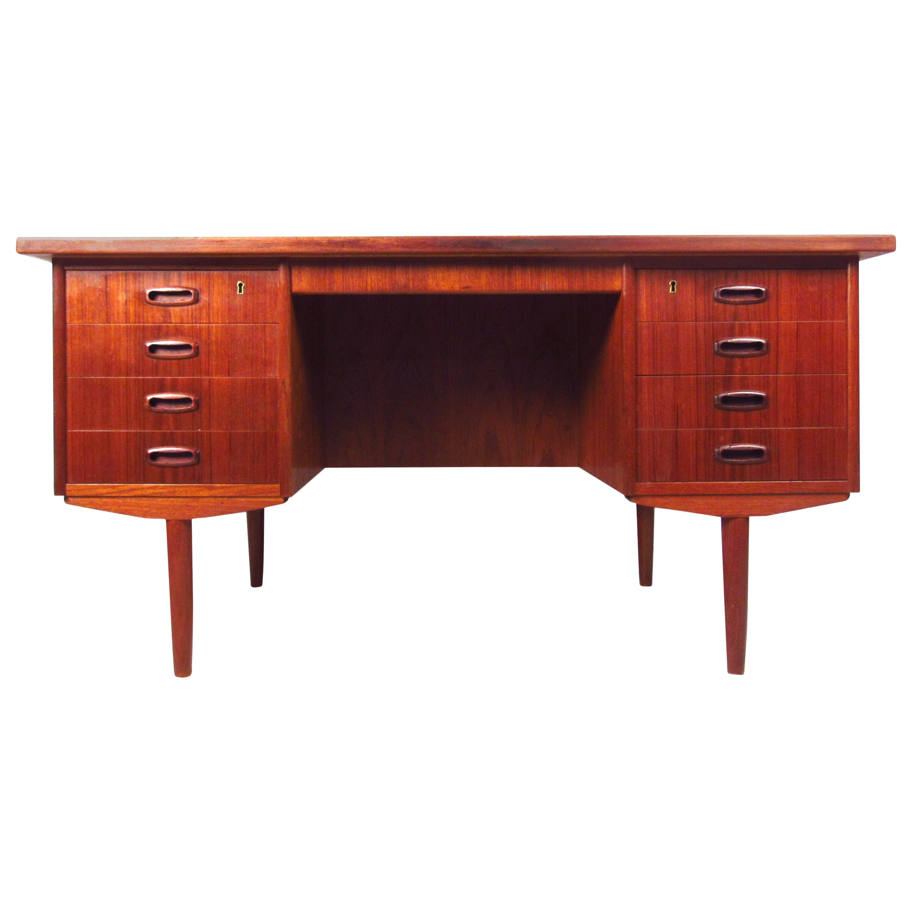 Scandinavian Modern Teak Double-Sided Desk