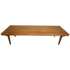 Mid-Century Modern Slat Bench 3