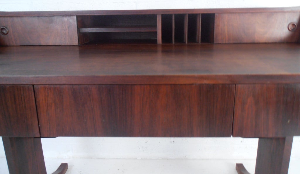 Scandinavian Rosewood Writing Desk In Good Condition In Brooklyn, NY
