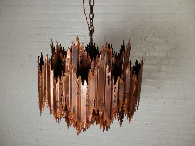 Spectacular Brutalist Lamp by Tom Greene In Good Condition In Brooklyn, NY