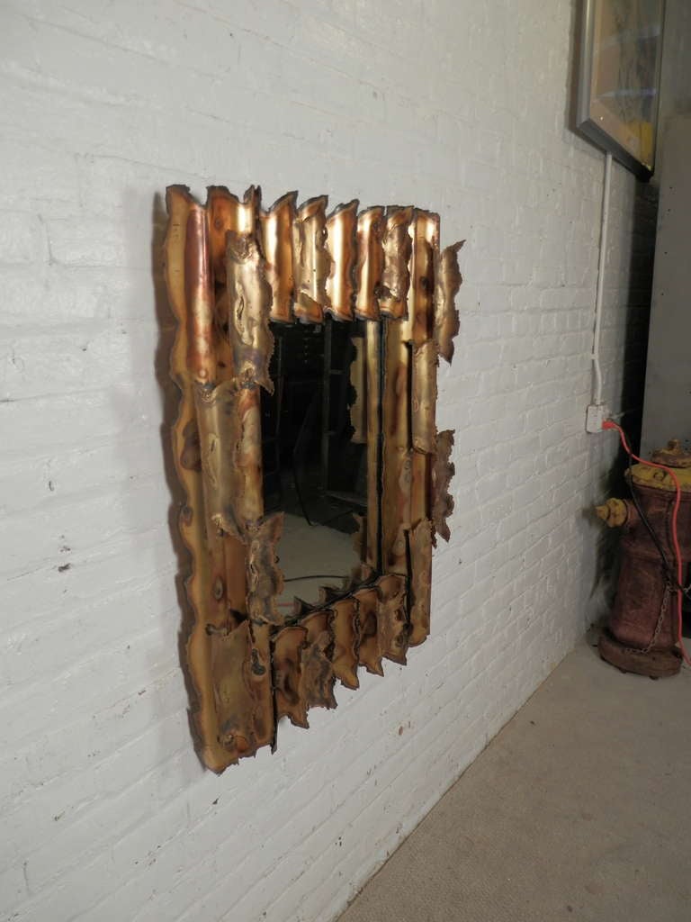 American Brutalist Metal Mirror