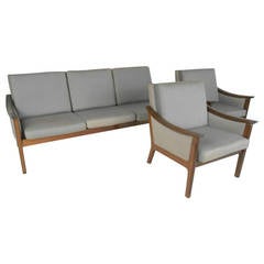 Mid-Century Ole Wanscher Style Living Room Suite 11