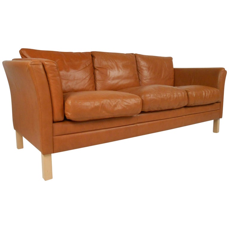 Scandinavian Modern Leather Sofa At 1stdibs, Scandinavian Leather Furniture