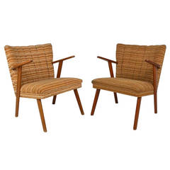 Pair of Danish Modern Upholstered Lounge Chairs